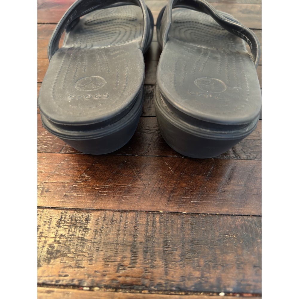 Crocs Meleen Twist Black Strappy Slide Sandals Womens Size 9 Comfort Shoes - Picture 3 of 4